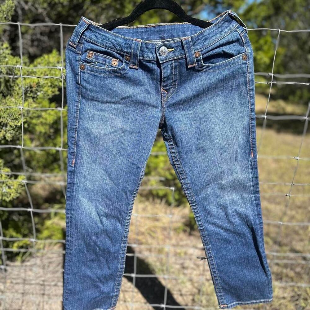 True Religion “Lizzy” low rise cropped blue 👖 jeans -size 29.  DA026